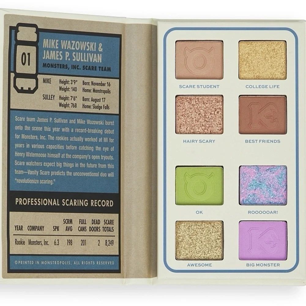 Makeup Revolution X Monsters University Card Eyeshadow Palette Mike&Sulley Scare